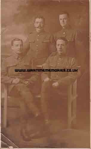 fr left Sergt Reed, fr right Sergt Spencer, bk left Sergt Sam. bk right Sergt Wm J Punchard 2nd Sportsman's Bt Royal Fusiliers c1915